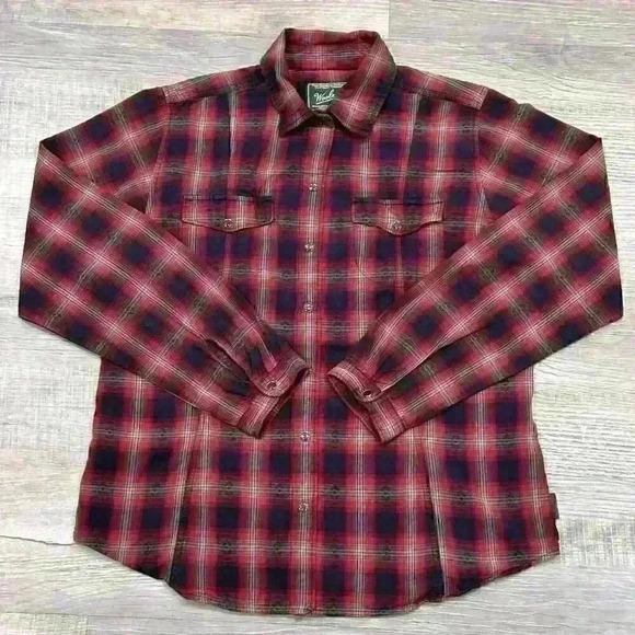 Woolrich Womens Plaid Pearl Onyx Snap Button Shirt Long Sleeve Western Sz M - Picture 1 of 14